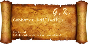 Gebhardt Kálmán névjegykártya
